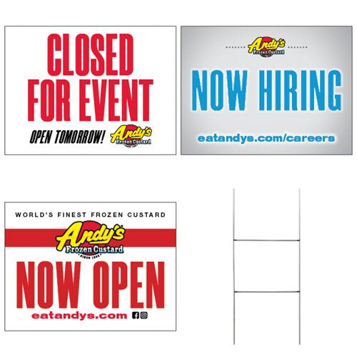 Pre open yard sign kit (2 boxes, 1 set of signs, 1 set of h stakes)