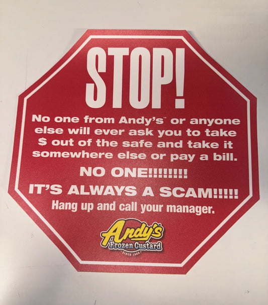 Stop the scam stickers