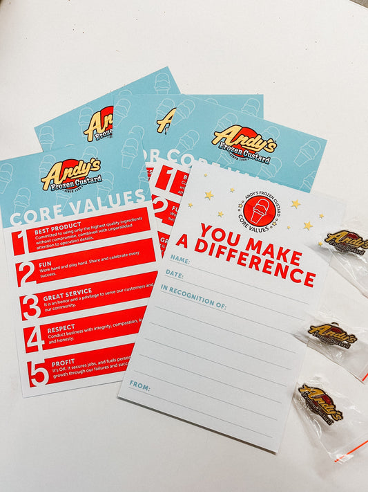 Recognition packet (15 cards and 10 pins)